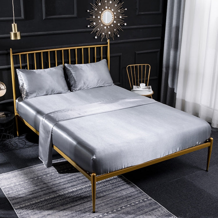 Home Ice Silk Simulation Silk Four-Piece Pillowcase Flat Sheet Fitted Sheet Set, US-Full/UK-D:138x190x35cm, US-Queen/UK-K:153x203x35cm, US-King:198x203x35cm, UK-SK:180x200x35cm, US-King: 198x203x35cm