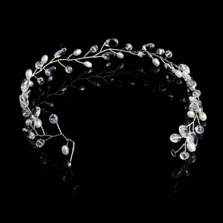 Fashion Leaves Bridal Hair Accessories Handmade Crystal Hair Jewelry Wedding Headband Headpiece for Women, Gold, Silver