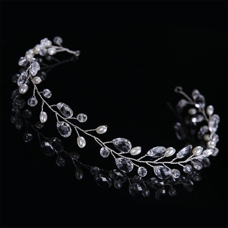 Fashion Leaves Bridal Hair Accessories Handmade Crystal Hair Jewelry Wedding Headband Headpiece for Women, Gold, Silver