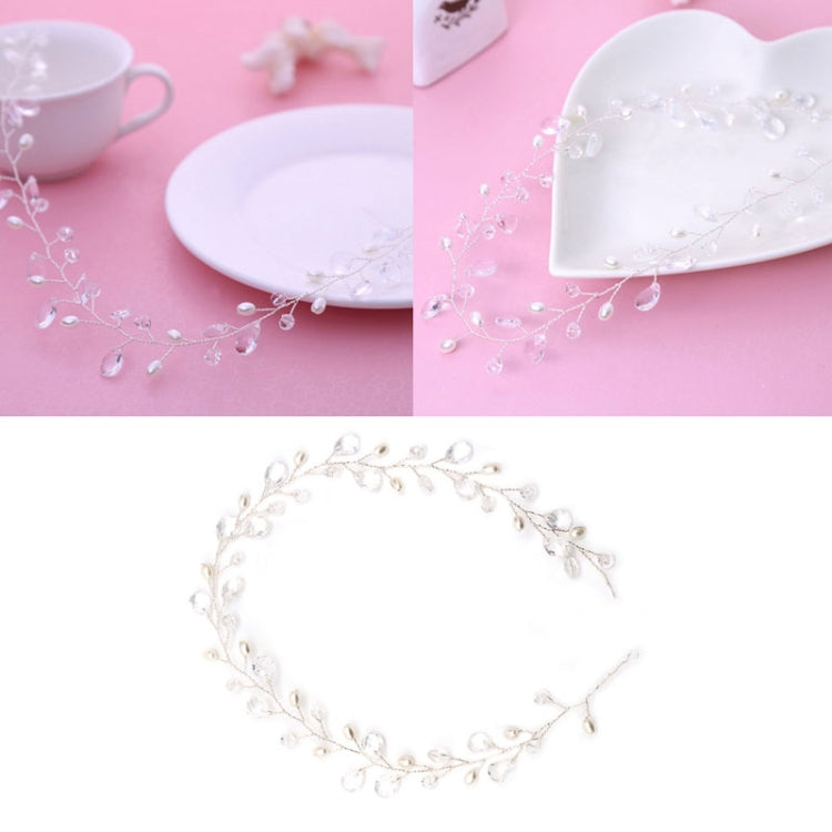 Fashion Leaves Bridal Hair Accessories Handmade Crystal Hair Jewelry Wedding Headband Headpiece for Women, Gold, Silver