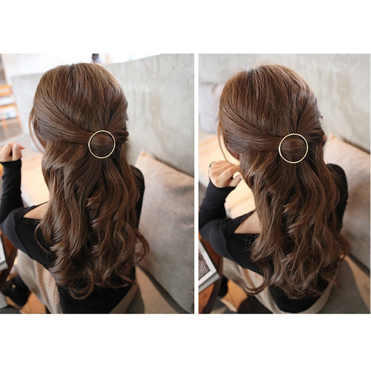 3 PCS New Hairpins Triangle Moon Hair Pin Jewelry Clover Round Hair Clip For Women Barrettes Head Accessories Bijoux De Tete, Gold moon, gold circel, gold triangle, gold 8