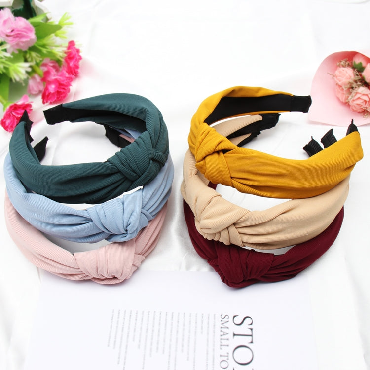 Soft Knotted Headband Hairband Lady Bow Hair Hoop Hair Accessories, Black, Pink, Wine red, Gray, Green, Navy Blue, Yellow, Khaki, Dark gray, Cyan