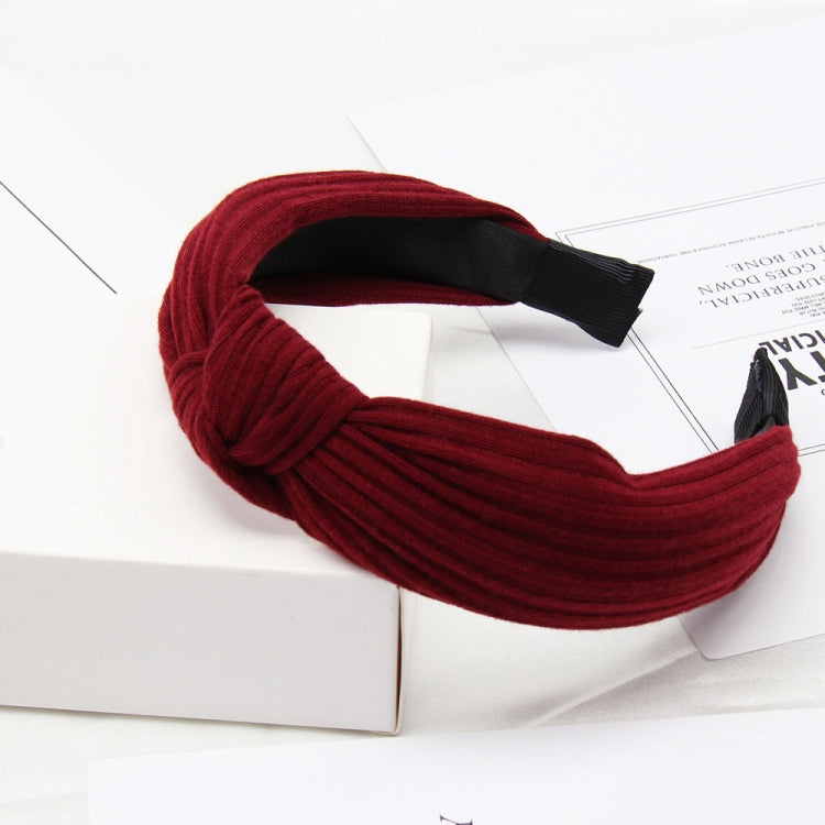 Soft Knotted Headband Hairband Lady Bow Hair Hoop Hair Accessories, Black, Pink, Wine red, Gray, Green, Navy Blue, Yellow, Khaki, Dark gray, Cyan