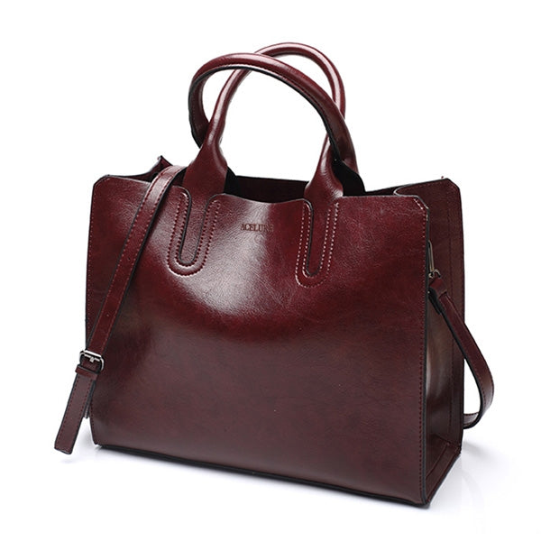 Leather Handbags Big Women Bag Casual Female Bags Trunk Tote Shoulder Bag Ladies Large Bolsos, Gray, Brown, Black, Green, Blue, Coffee, Burgundy, Pink