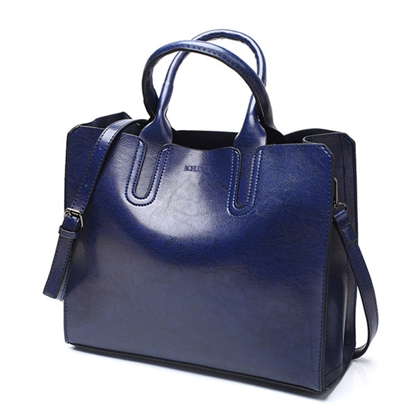 Leather Handbags Big Women Bag Casual Female Bags Trunk Tote Shoulder Bag Ladies Large Bolsos, Gray, Brown, Black, Green, Blue, Coffee, Burgundy, Pink