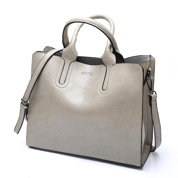 Leather Handbags Big Women Bag Casual Female Bags Trunk Tote Shoulder Bag Ladies Large Bolsos, Gray, Brown, Black, Green, Blue, Coffee, Burgundy, Pink