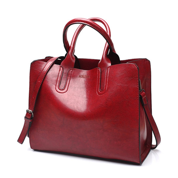 Leather Handbags Big Women Bag Casual Female Bags Trunk Tote Shoulder Bag Ladies Large Bolsos, Gray, Brown, Black, Green, Blue, Coffee, Burgundy, Pink