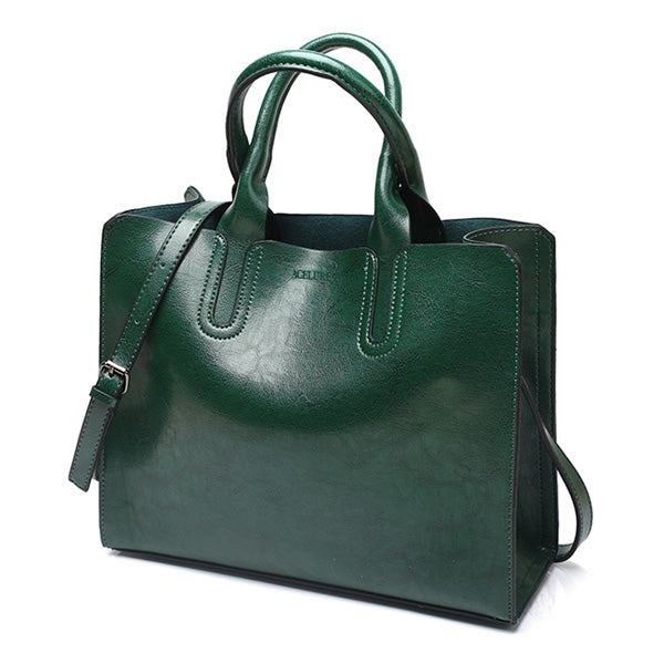 Leather Handbags Big Women Bag Casual Female Bags Trunk Tote Shoulder Bag Ladies Large Bolsos, Gray, Brown, Black, Green, Blue, Coffee, Burgundy, Pink