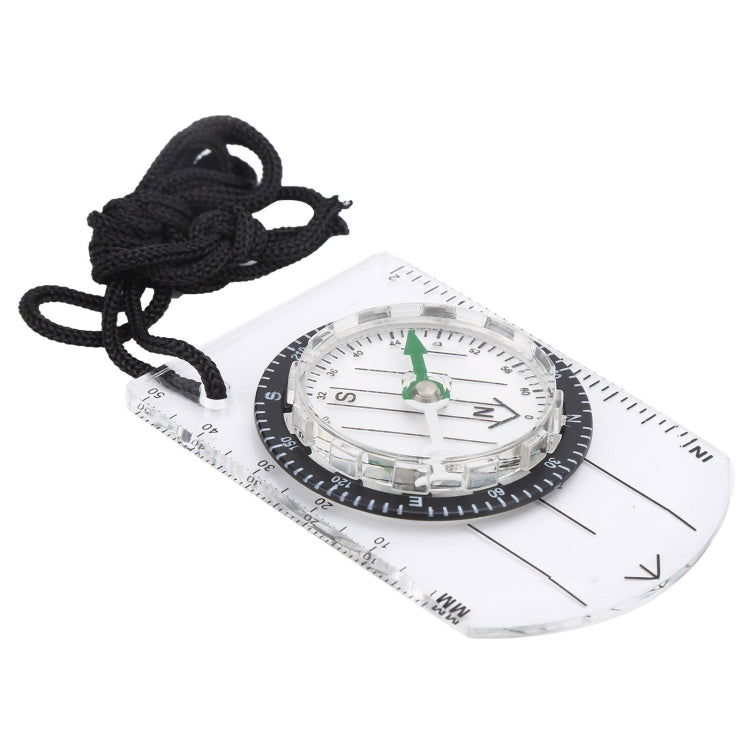 Professional Mini Compass Map Scale Ruler Multifunctional Equipment Outdoor Hiking Camping Survival, Mini