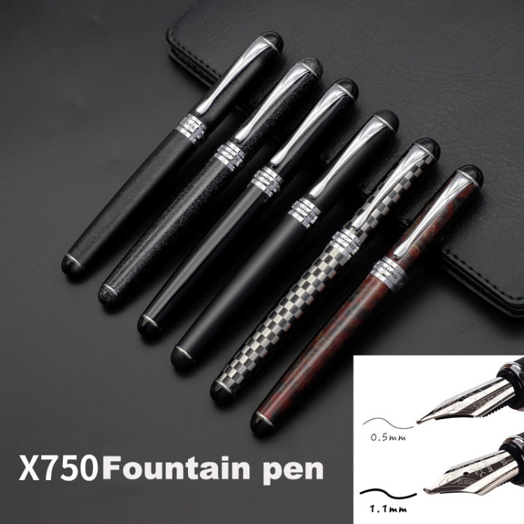 X750 Stationery Stainless Steel Fountain Pen Medium Nib Ink Pens School Oiifice Gift, 0.5mm, 1.1mm