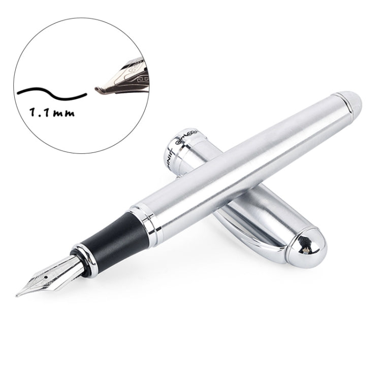 X750 Stationery Stainless Steel Fountain Pen Medium Nib Ink Pens School Oiifice Gift, 0.5mm, 1.1mm
