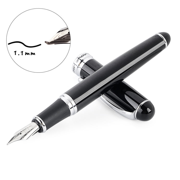 X750 Stationery Stainless Steel Fountain Pen Medium Nib Ink Pens School Oiifice Gift, 0.5mm, 1.1mm