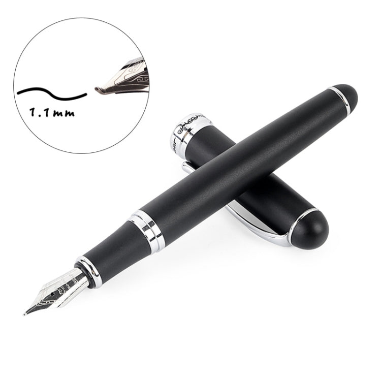 X750 Stationery Stainless Steel Fountain Pen Medium Nib Ink Pens School Oiifice Gift, 0.5mm, 1.1mm