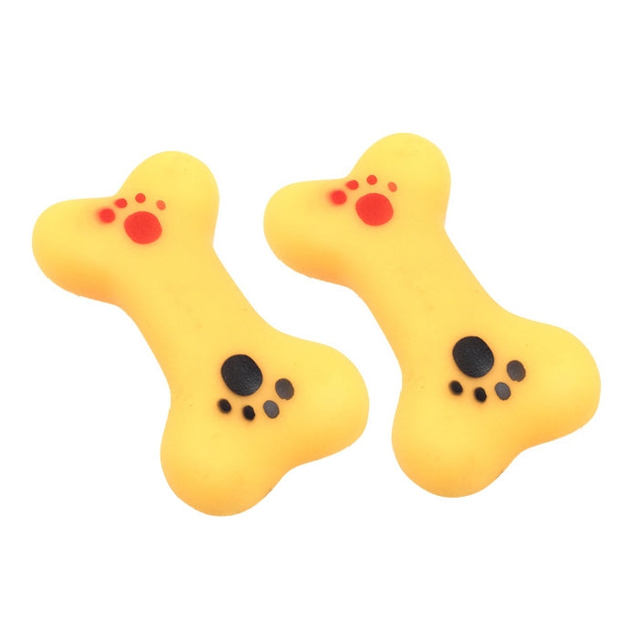 Rubber Squeak Toy for Dog Screaming Chicken Chew Bone Squeaky Ball Dog Toys Tooth Grinding, Random Color Delivery