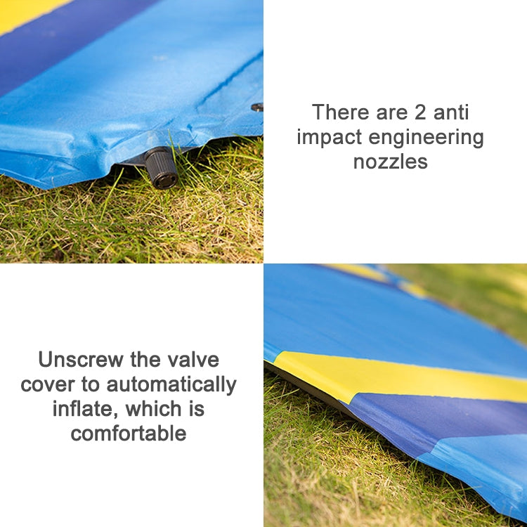 Color Matching Automatic Inflatable Outdoor Sports Double Camping Air Cushion, 190x130x3.5cm Green, 190x130x3.5cm Blue, 190x130x3.5cm Orange