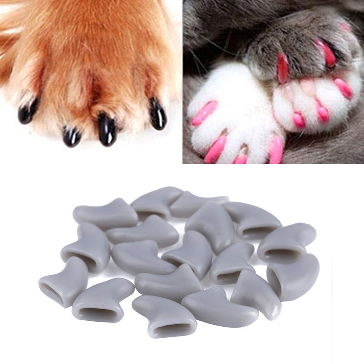 20 PCS Silicone Soft Cat Nail Caps / Cat Paw Claw / Pet Nail Protector/Cat Nail Cover, XS, S, M, L