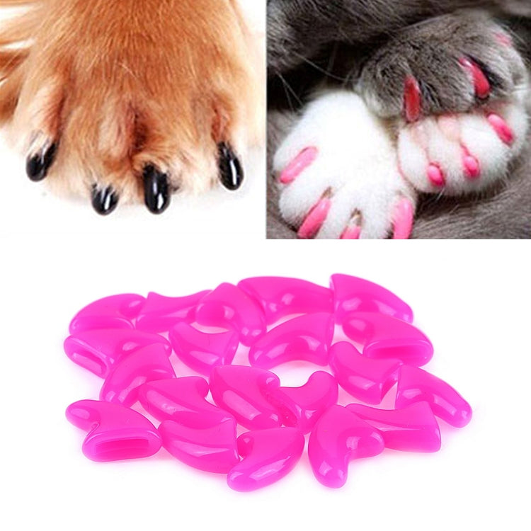 20 PCS Silicone Soft Cat Nail Caps / Cat Paw Claw / Pet Nail Protector/Cat Nail Cover, XS, S, M, L