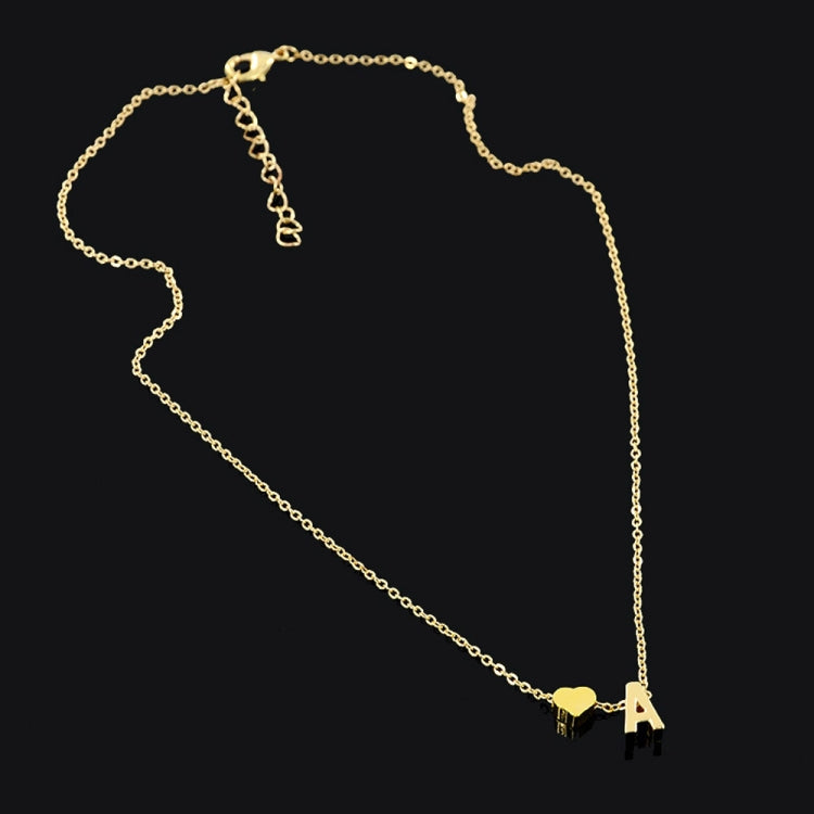 Fashion Tiny Dainty Heart Initial Necklace Personalized Letter Necklace Name Jewelry for women accessories girlfriend gift, S