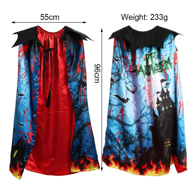Halloween Dress Up Kids Double-Layer Printed Cloak, Free Size