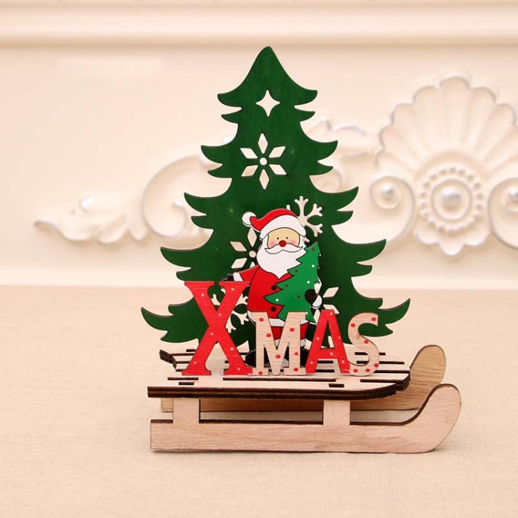 Christmas Decorations Christmas Painted Wooden Assembly DIY Sleigh Car Decoration Jigsaw Puzzle Gift, Small, Large