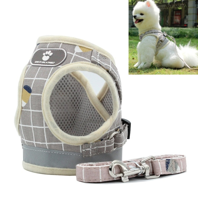 Reflective & Breathable Vest Traction Rope Pet Chest Leash, XS, S, M, XL