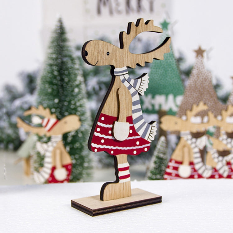 Christmas Decoration Wooden Painted Christmas Elk Ornaments