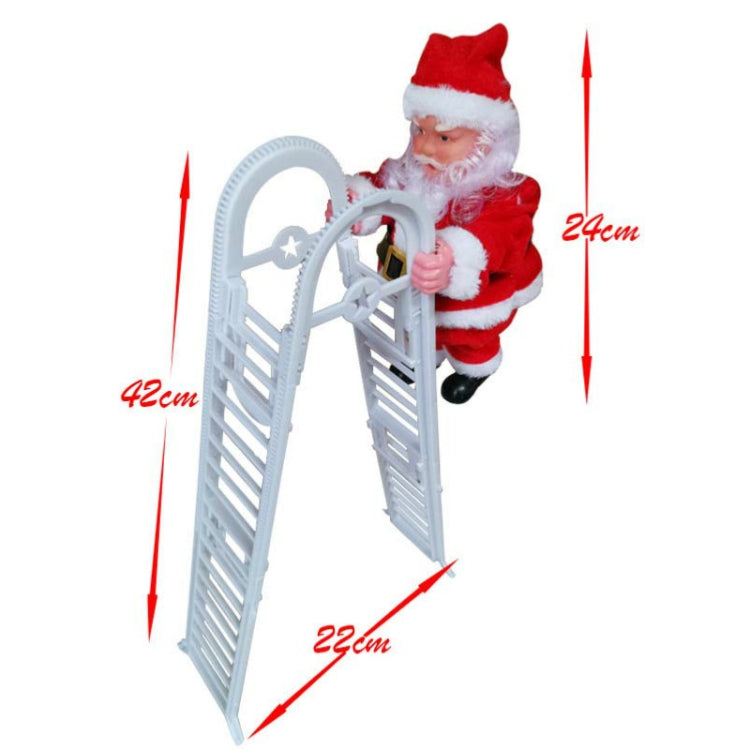 Electric Santa Claus Toy Christmas Children Gift Decoration, Double Ladder C, Ladder A House, Climbing Beads, Red Ladder