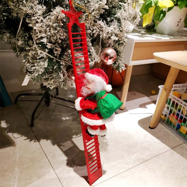 Electric Santa Claus Toy Christmas Children Gift Decoration, Double Ladder C, Ladder A House, Climbing Beads, Red Ladder
