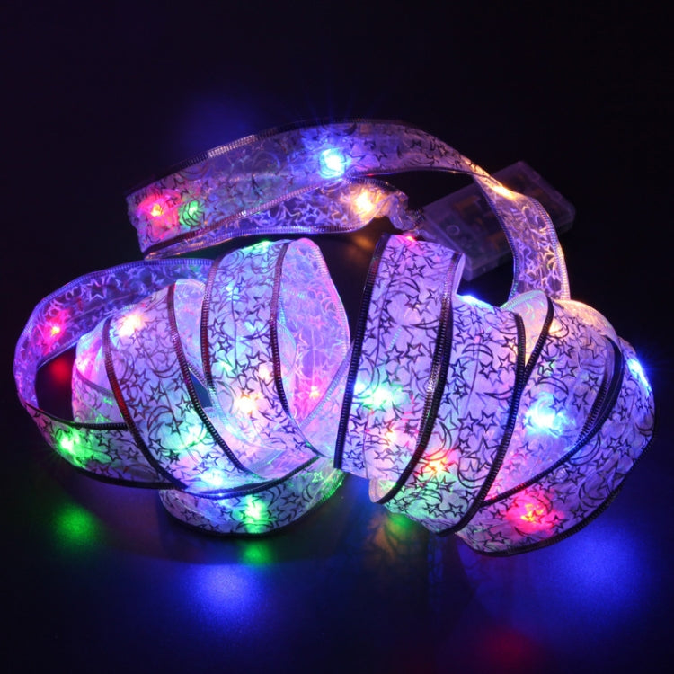 4m 40LEDs Gift Decoration Ribbon Light String LED Copper Wire Ribbon Christmas Tree Top Bowknot Light, Warm White Light, White Light, Colorful Light