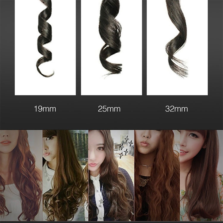 LCD Conical Curling Iron Single Tube Ceramic Glaze Pear Flower Cone, 19mm EU, 25mm EU, 25mm US, 19mm US, 32mm EU
