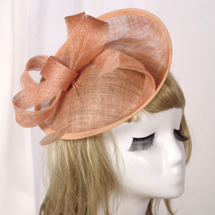 Bridal Headwear Retro Style Linen Hat, Black, White, Meat Meal, Silver Gray, Khaki, Milky White
