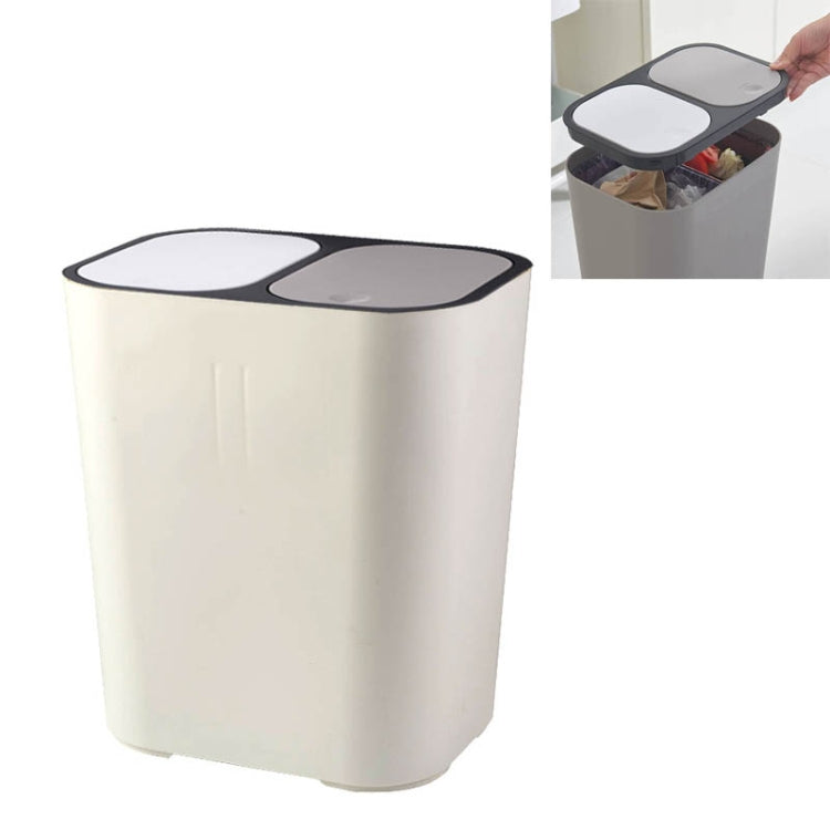 Dry And Wet Classification Press Trash Can Household Kitchen Paper Basket, Blue, White, Gray, Beige