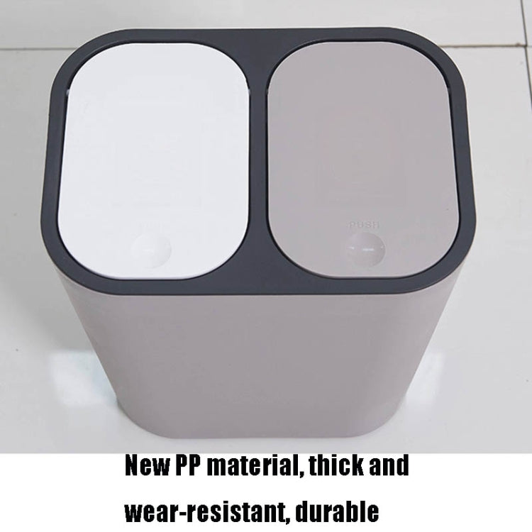 Dry And Wet Classification Press Trash Can Household Kitchen Paper Basket, Blue, White, Gray, Beige