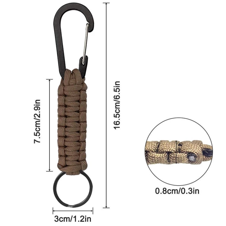 Outdoor Multifunctional Nylon Umbrella Rope Carabiner Key Chain, Nylon Umbrella Rope(Army green), Nylon Umbrella Rope(Black), Nylon Umbrella Rope(Brown), Nylon Umbrella Rope(Deep Blue)