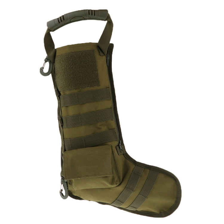 Christmas Stocking Gift Bag Outdoor Sports Ornament Storage Bag, Green, Black, Mud Color