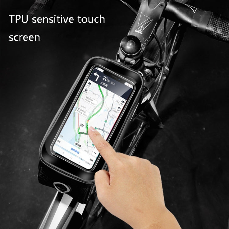 WILD MAN ES3 Hard Shell Bicycle Bag Front Beam Bag Mountain Bike Mobile Phone Touch Screen Upper Tube Bag Riding Equipment, ES3 (Black)