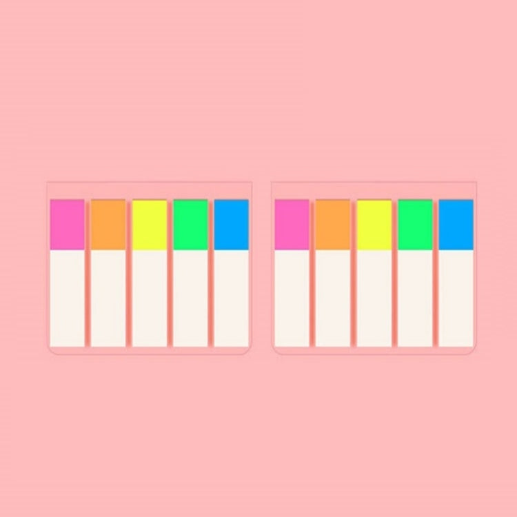 5pcs Fluorescent Transparent Small Sticker Note Indicator Label Index Sticker, 7660 (One Box), 7661 (One Pack), 7662 (One Pack), 7663 (One Pack), 7664 (One Pack), 7665 (One Pack)