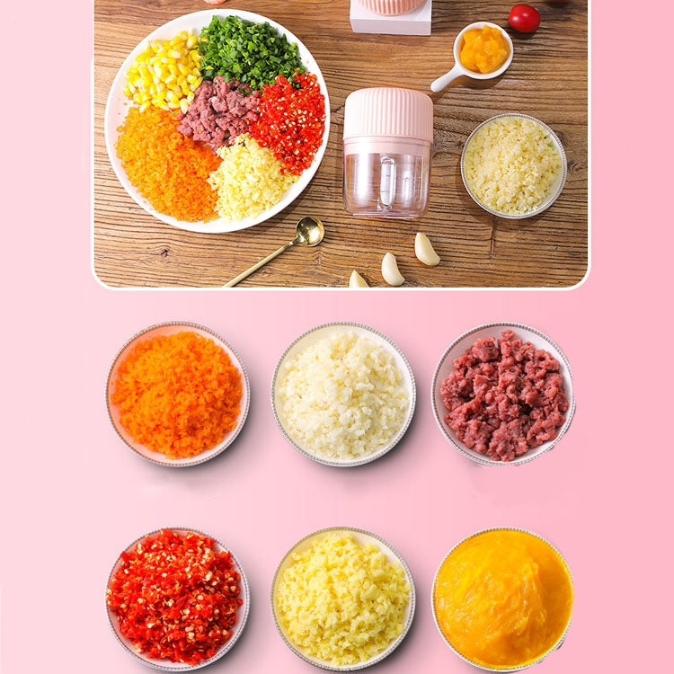 Household Vegetable Cutting Electric USB Garlic Masher Baby Mini Cooking Machine Baby Food Supplement Machine, 100ml, 250ml, 100ml + 250ml