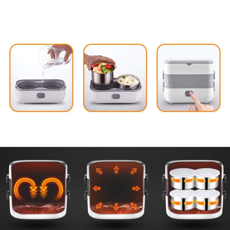 Lunch Box With Electric Heating And Heat Preservation Can Be Plugged In Barrel Office Worker Rice Cooker, UK Plug Double-gut, EU Plug Double-gut, US Plug Double-gut, UK Plug Four Gallbladder, EU Plug Four Gallbladder, US Plug Four Gallbladder