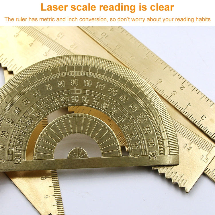 Brass Retro Drawing Ruler Measuring Tools, 0-10cm Isosceles Triangle Ruler, 0-10cm Right Angle Triangle Ruler, 0-15cm Wave Ruler, 0-15cm Ruler, 0-18cm Ruler, 0-120mm Caliper Single Scale, 0-180 Degree Protractor, 0-120mm Caliper Double Scale
