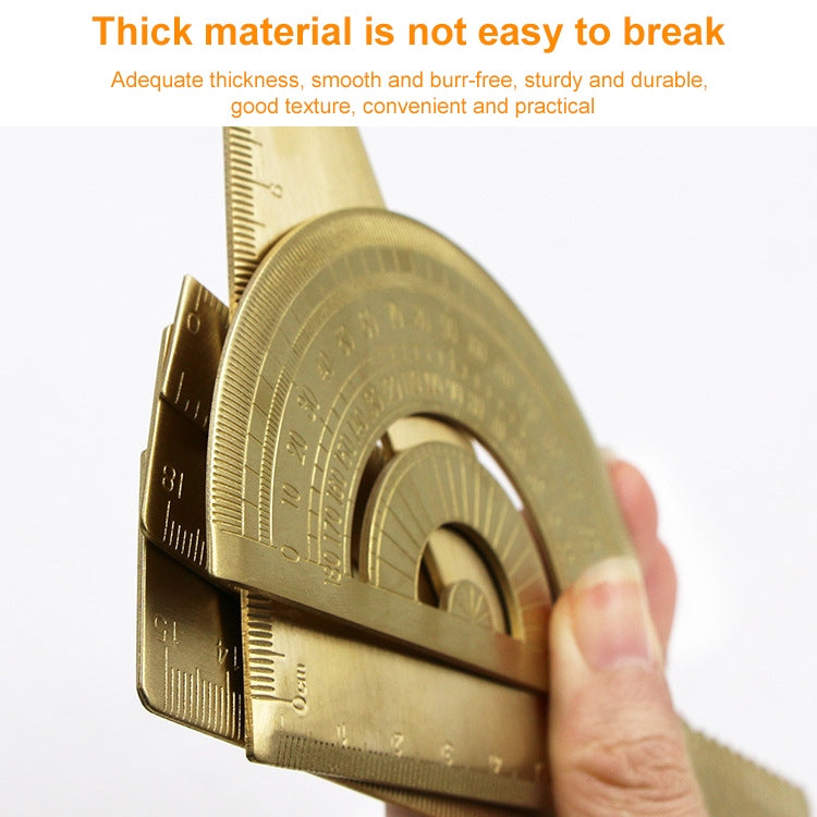 Brass Retro Drawing Ruler Measuring Tools, 0-10cm Isosceles Triangle Ruler, 0-10cm Right Angle Triangle Ruler, 0-15cm Wave Ruler, 0-15cm Ruler, 0-18cm Ruler, 0-120mm Caliper Single Scale, 0-180 Degree Protractor, 0-120mm Caliper Double Scale