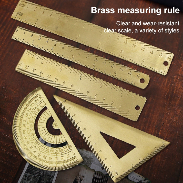 Brass Retro Drawing Ruler Measuring Tools, 0-10cm Isosceles Triangle Ruler, 0-10cm Right Angle Triangle Ruler, 0-15cm Wave Ruler, 0-15cm Ruler, 0-18cm Ruler, 0-120mm Caliper Single Scale, 0-180 Degree Protractor, 0-120mm Caliper Double Scale