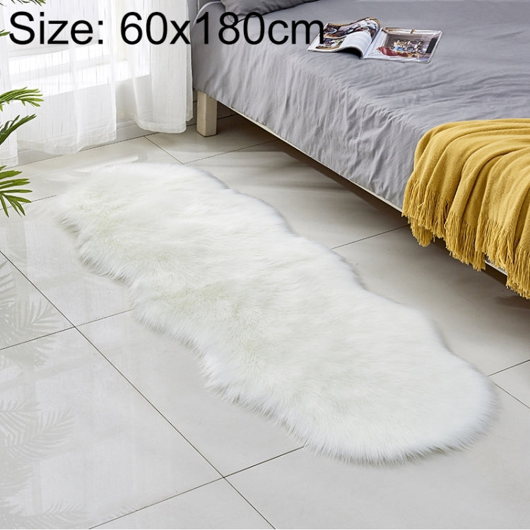 Faux Wool Leather Sofa Carpet Floor Mats Fleece Cushions Bay Window Mats, 60x180cm
