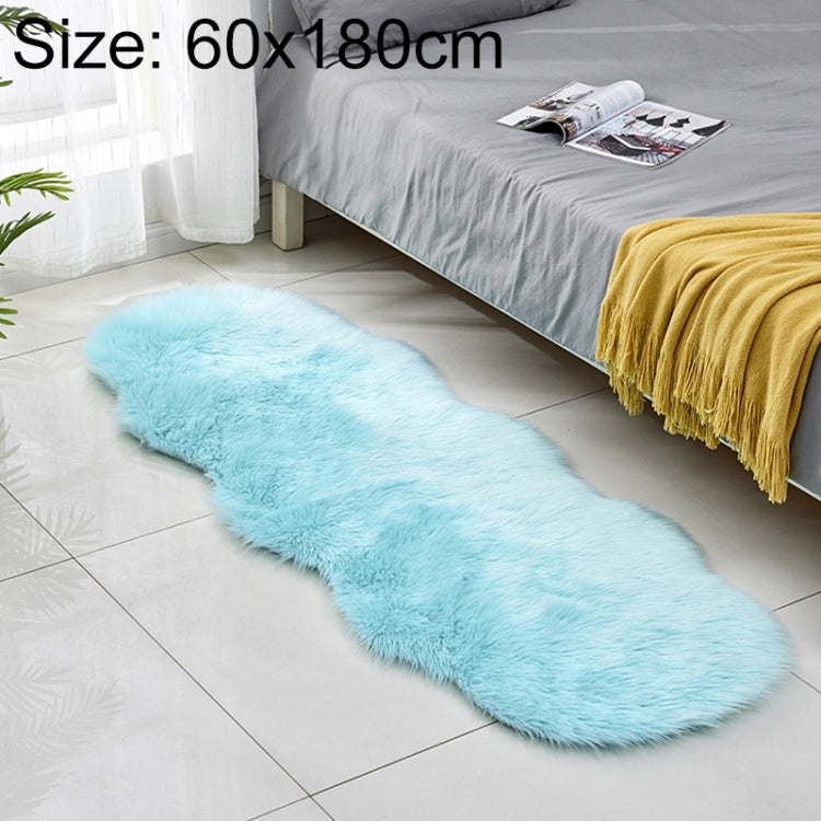Faux Wool Leather Sofa Carpet Floor Mats Fleece Cushions Bay Window Mats, 60x180cm