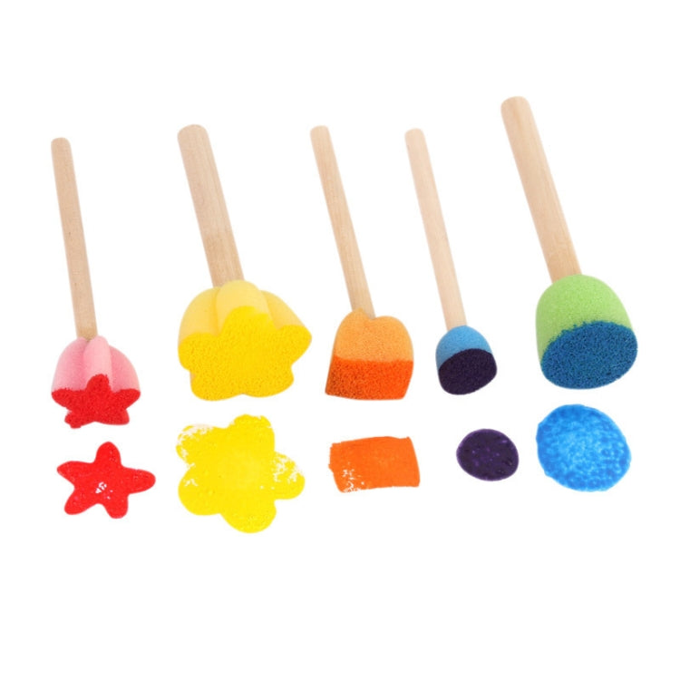 5 in 1 Sponge Stamp DIY Graffiti Items For Children, 10 Packs Mushroom Stick