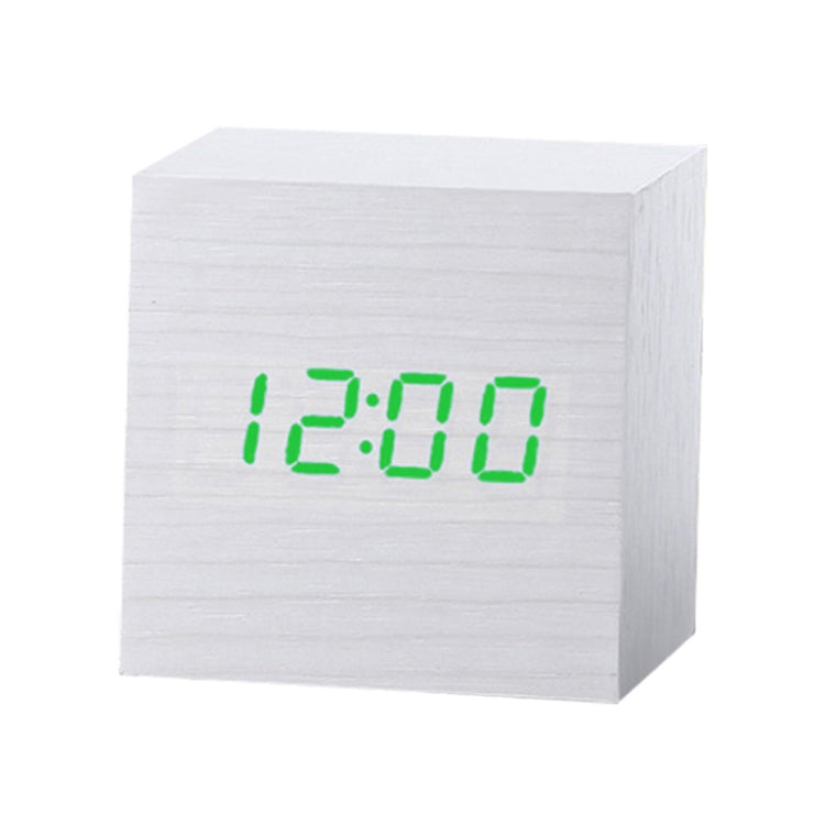 Multicolor Sounds Control Wooden Clock Modern Digital LED Desk Alarm Clock Thermometer Timer, Black White, Black Red, Black Blue, Black Green, White Red, White Blue, White Green, Wooden White