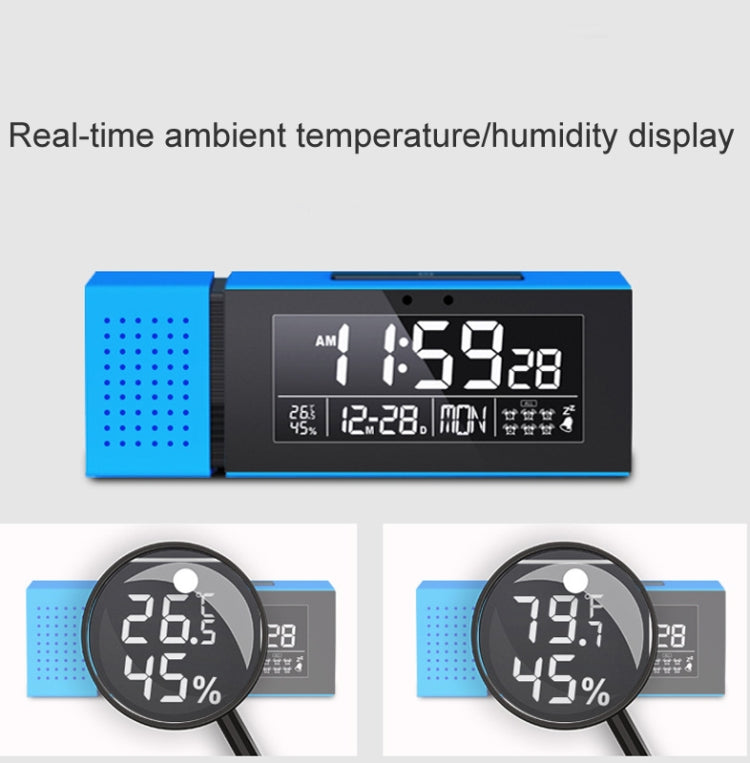 TS-P30 Multifunctional Night Light Alarm Digital Clock with FM Radio & Temperature / Humidity Display & IR Sensor Function, White, Green, Blue, Black, Pink