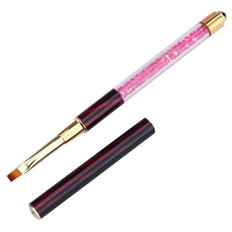 Cat Eye Pen Barrel Painted Pen With Diamond Light Therapy Nail Tool Light Therapy Pen, 1# Red Stripes (Flat Head), 2# Purple Stripes (Gradient), 3# White Stripes (Round Head), 4# Dark Blue Stripes (Oblique Head), 5# Dark Green Stripes (Short Cable)    ...