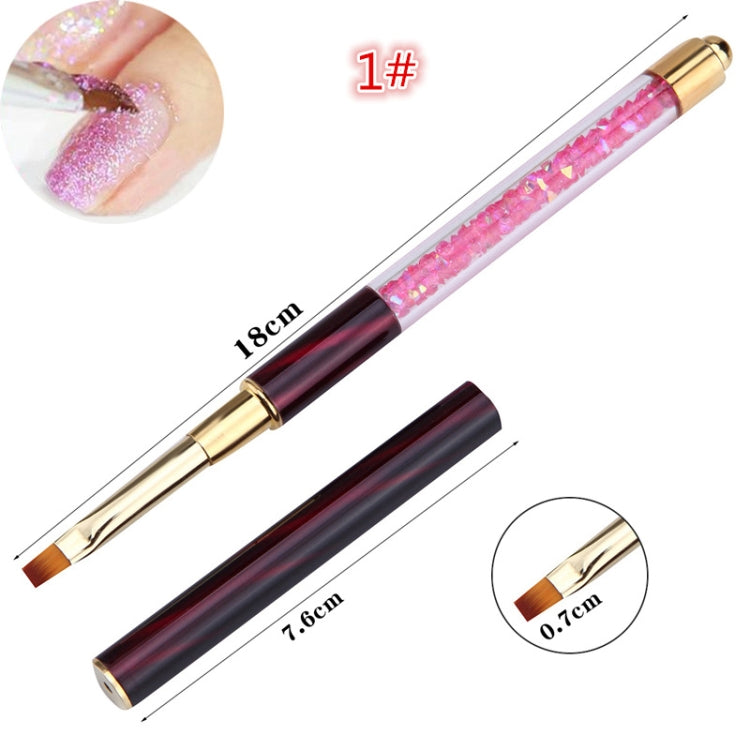 Cat Eye Pen Barrel Painted Pen With Diamond Light Therapy Nail Tool Light Therapy Pen, 1# Red Stripes (Flat Head), 2# Purple Stripes (Gradient), 3# White Stripes (Round Head), 4# Dark Blue Stripes (Oblique Head), 5# Dark Green Stripes (Short Cable)    ...