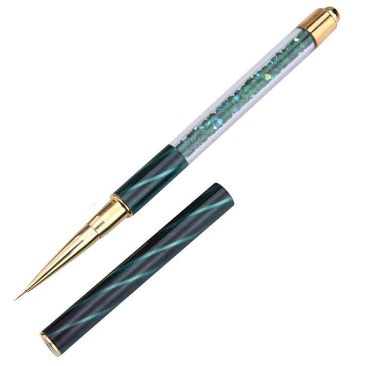 Cat Eye Pen Barrel Painted Pen With Diamond Light Therapy Nail Tool Light Therapy Pen, 1# Red Stripes (Flat Head), 2# Purple Stripes (Gradient), 3# White Stripes (Round Head), 4# Dark Blue Stripes (Oblique Head), 5# Dark Green Stripes (Short Cable)    ...
